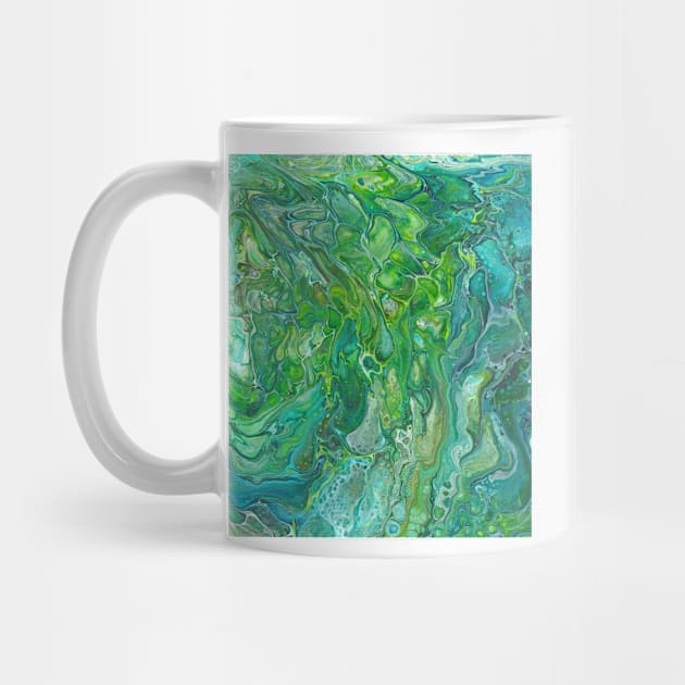 Paint pour abstract greens by kittyvdheuvel